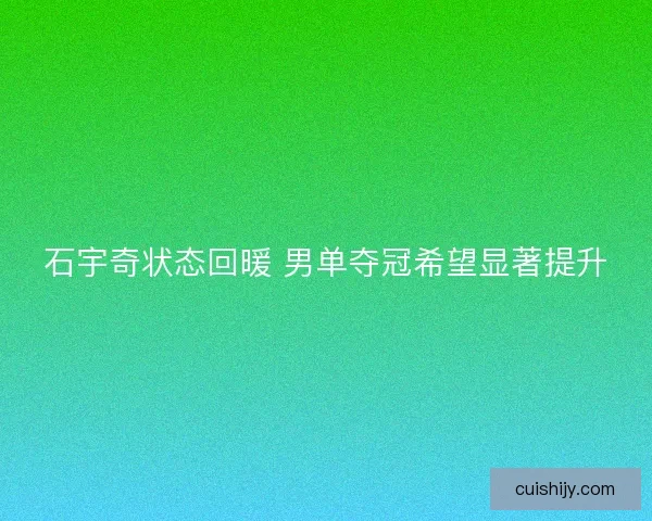 石宇奇状态回暖 男单夺冠希望显著提升