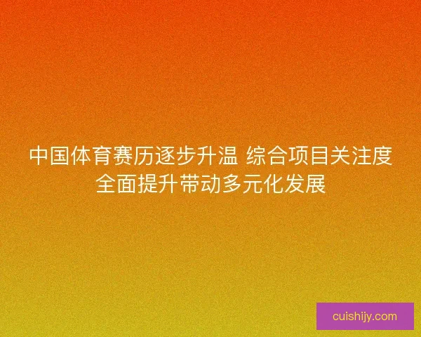 中国体育赛历逐步升温 综合项目关注度全面提升带动多元化发展
