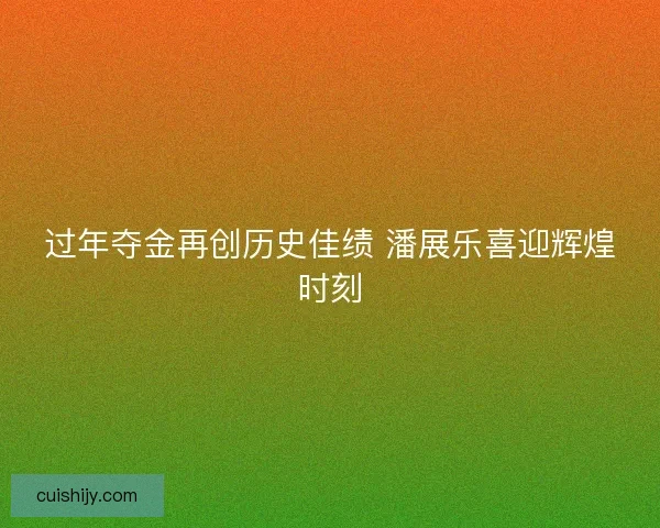 过年夺金再创历史佳绩 潘展乐喜迎辉煌时刻 过年夺金再创历史佳绩 潘展乐喜迎辉煌时刻